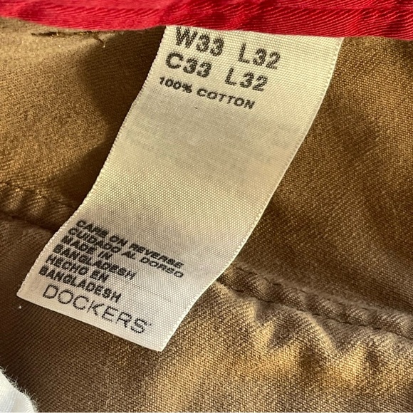 Dockers Flat Front  Men's Tan Pants 32/32  Cotton - Picture 9 of 10